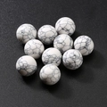 Polished white howlite stone round beads with black marble texture for DIY jewelry - White Turquoise Colored Stone