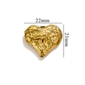 Ciondolo a cuore in acciaio al titanio dorato con texture martellata e misura 21 mm - Cuore Strutturato