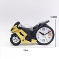 Golden and black motorcycle alarm clock for students, creative desk clock 19cm x 10.5cm - Golden Racing Motorcycle Alarm Clock