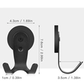 Strong magnetic hook in matte black finish with dual-sided design and dimensions - Black Double Hook