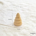 Mini wooden Christmas tree ornament with tiered design measuring 5.0cm height - Medium Rounded Layered Style(5.0cm) / Natural Wood Color