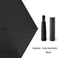 Black lightweight automatic umbrella with UV protection and matching storage sleeve - Black (Non-Coated)