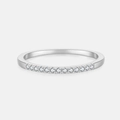 Minimalist S925 sterling silver band ring with sparkling cubic zirconia inlay - US 6 / Silver Half Eternity