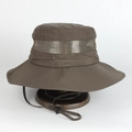 Brown outdoor sun hat with breathable mesh panels and adjustable chin strap - Adjustable / Army Green