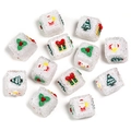 Perles de Noël colorées en résine avec Père Noël, sapin et boîte cadeau sur fond blanc - Style de Noël-1 (Père Noël/Sapin Blanc)