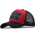 Rode en zwarte 3D borduurwerk mesh trucker hat met Original Style patch voor buitensporten - Rood en Zwart