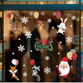 Merry Christmas glass window stickers featuring festive cartoon animals and snowflakes - Christmas Balloon Style