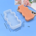 Detail showing dimensions of wave-pattern silicone mold and finished orange gypsum craft - Irregular Wave Bottle Style(5)
