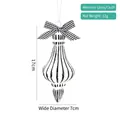 Christmas glass teardrop ornament with black and white stripes and plaid bow decoration - 17cm Style 14 Black & White Stripes (Single)