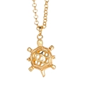 Hohl goldene Schildkröte Diffusor Medaillon Anhänger Halskette mit Käfig Design weiß - Gold