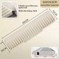 60x12cm beige silicone faucet mat with sloped drainage ridges and foldable edge design - 60x12x2cm / Off White