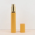 Portable 12ml gold rectangular perfume atomizer bottle with split spray cap design - Gold