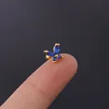Minimalistische vlinder oorknopjes met diepblauwe zirkoon in gouden afwerking - Vlindervorm (303-4#) / Donkerblauw (4#)