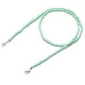 Detail of mint green beaded lanyard with silver lobster clasps for glasses or masks - Mint Green