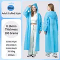 Blue EVA long hooded raincoat for students with 16mm thickness and drawstring closure - Blue (Adult Bundle Mouth 100g)