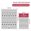 Adesivi 3D per unghie con stelle nere dorate per manicure e decorazioni fai-da-te - Stelle (MM-XX02) - Nero