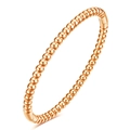 Eleganter 5mm runder Perlenarmreif für Damen aus poliertem roségoldenem Edelstahl - Roségold
