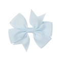 Light blue grosgrain ribbon bow hair clip for babies with handmade swallowtail design - Light Blue