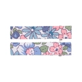 Set of two floral fabric BB hair clips with blue and pink flowers for children - Style 27 (White with Blue & Pink Floral)