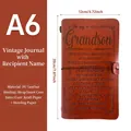Vintage A6 PU-Leder Notizbuch in Braun mit Bindung und inspirierendem Spruch für Enkel - An meinen Enkel Stil / Braun