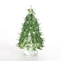 Grüner Kristallglas Weihnachtsbaum Schmuck mit goldenem Stern und klarem Sockel - Standardstil 66*42mm / Grün