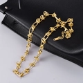 Collana a catena spessa placcata oro 14K con maglie a nodo e chiusura a moschettone - 47cm / Oro 18K