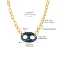 Gedetailleerde maatspecificaties voor de dikke hars hanger en gouden ketting - 46+5cm / Donkergroen (TXP309)