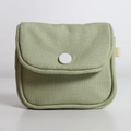 Funda minimalista de lona verde claro para portátil con cierre de presión blanco - Bolsa pequeña de lona / Verde Militar