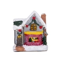 Luminous Christmas snow house miniature with LED lights and festive roof decorations - Style C