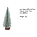 Miniatur Weihnachtsbaum mit Holzsockel, weißer Beflockung, Größe 20x9cm als Deko - 20cm