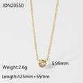 Collana in acciaio inossidabile placcato oro 18K con ciondolo a diamante rotondo - Oro