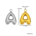 Pendentifs cœur et triangle 3D en acier inoxydable doré et argenté poli - Style Suspendu - Lettre A