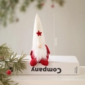 Gnome de Noël classique de 16cm avec corps rouge et chapeau à étoile blanche pour décor - Style A (Corps Rouge Bonnet Étoile Blanche 16cm)