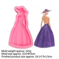 Stampo in silicone per statuetta di ragazza da spiaggia decorazione torte fondant - N.3 Donna-Rosa