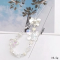 White candy-colored beaded phone charm with bow, butterfly and heart-shaped elements - AB Butterfly (K998)