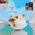 Cute Siamese cat crystal stone diffuser ornament with essential oil on a mirror surface - 1244-1 Siamese Cat with White Crystal and Oil