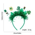 Green St. Patrick's Day headband with shamrock, leprechaun and hat decorations - Leprechaun Horseshoe Cone Shamrock