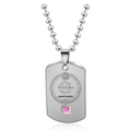 Silver stainless steel Sagittarius zodiac pendant necklace with pink gemstone inlay - Steel Sagittarius Female