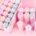 Kirschblüten-Radiergummi in Rosa und Blau, kreativ verpackt für Schüler und Sammler - Kirschblütenform / Hellblau