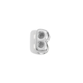Pendentif lettre B creux en acier inoxydable argenté poli pour femmes - Lettre B / Acier