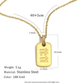 Collar 11:11 de acero inoxidable chapado en oro 18K con colgante rectangular y circonitas - Collar con Colgante de Placa Cuadrada 11:11 - Dorado / Dorado