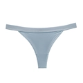 String en coton bleu clair pour femme avec bretelles fines et taille haute élégant - S / Tanga / Gris Bleu