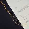 Minimalist gold titanium steel thin chain necklace with adjustable lobster clasp closure - O Chain / 40+5cm / Elegant Gold