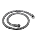 Collana testa di serpente argento retrò in acciaio chirurgico con catena a serpente lavorata - 50cm Colore Acciaio (KN229056-KJX)