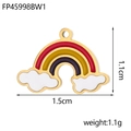 Rainbow cloud enamel charm specifications with 1.5cm width and 1.1g weight details - Rainbow Cloud FP45998BW1