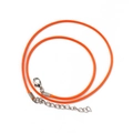 Orange braided wax cord necklace with silver lobster clasp and extension chain for DIY - Orange
