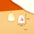 Dettaglio di ciondolo fantasma in smalto bianco, 25x17mm, per gioielli Halloween - Fantasma di Caramelle 1