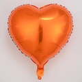 18-inch heart-shaped orange aluminum foil balloon with a shiny metallic finish - Orange