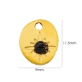 Detailansicht des Goldanhängers mit Sternschliff und schwarzem Stein, 11,5 mm x 9 mm Maße - Schwarzer Achat