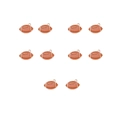 Detailed view of ten brown American football enamel charms with gold trim on white backdrop - 8# Rugby Ball (10Pcs)